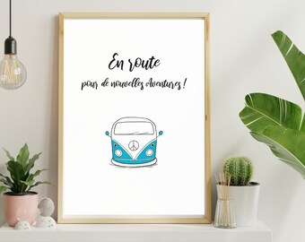 En Route poster – Printable design wall art New start poster Minimalist art painting immediate digital download