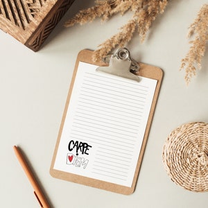 Carpe Diem stationery print / free downloadable envelopes / White black red writing paper / writing paper set image 2