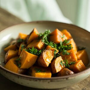 Roasted Garlic Sweet Potatoes, delicious recipe, digital download