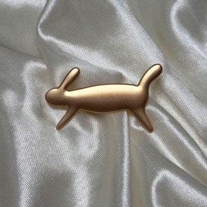 Vintage gold rabbit brooch,Couple brooch,Beauty rabbit Brooch,Flat rabbit brooch,Dress pin, Mother&#39;s Day gift,bunny lover gifts,wedding gift