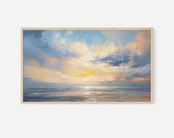 Frame TV Art Coastal Summer | Digital Download Sea Wallpaper Abstract Ocean Instant Beach Painting Textured Modern Sunset Seascape