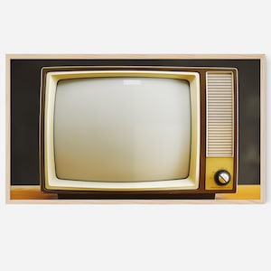 Retro Samsung Frame TV Art | Vintage Samsung Frame TV Art, Blank Turned Off Retro Tv Screen Retro Frame TV Art Vintage Room Decor
