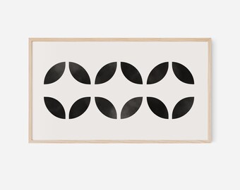 Geometric Frame TV Spring Art | Samsung TV Geometric Print Digital Download Modern Mid Century Wall Art Black & White Abstract Print