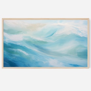 Abstract Ocean Waves Frame TV Art: Summer Seascape (Digital Download)