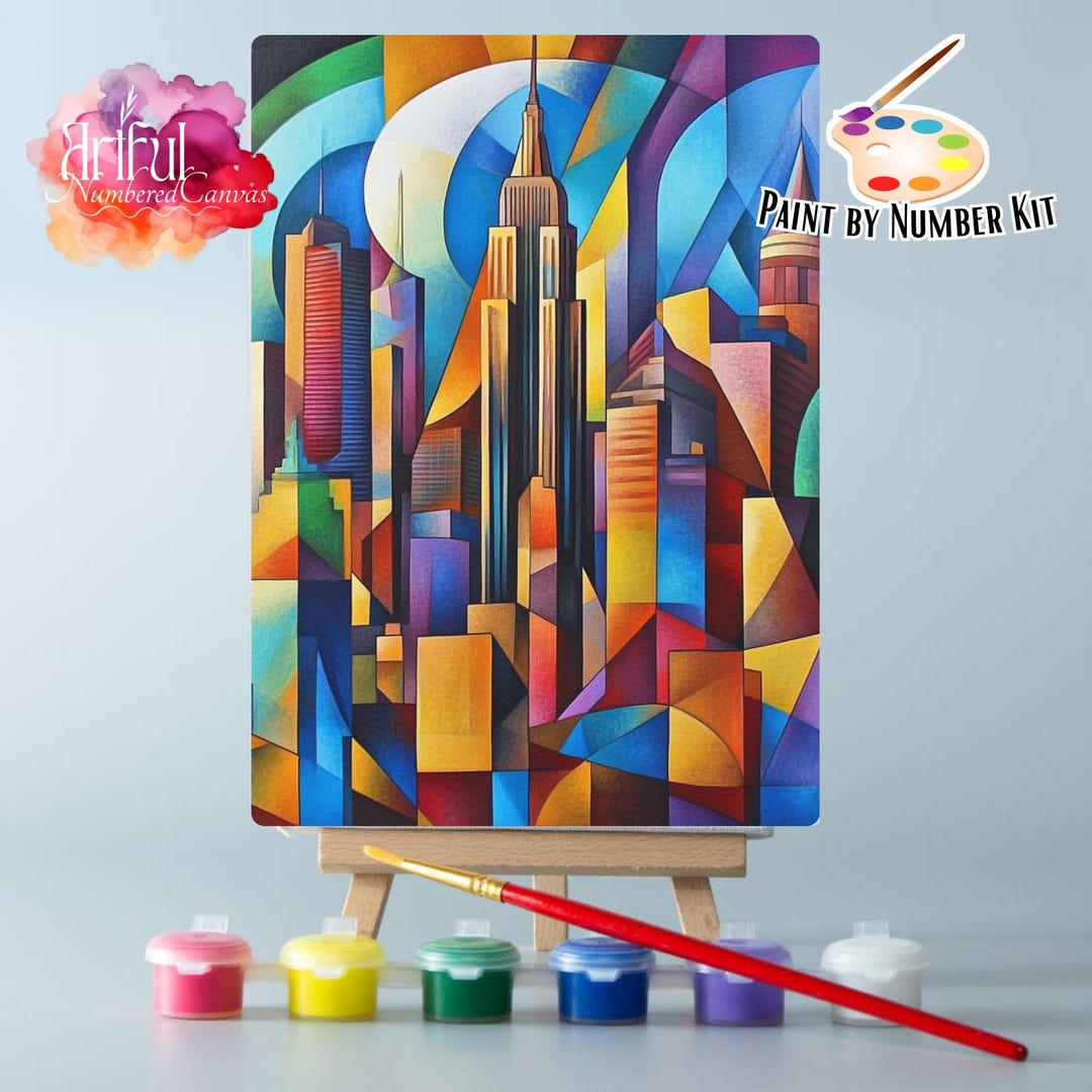 Skyline of New York A7 Painting Kit, Cities Diy Paint by Numbers Kit ...