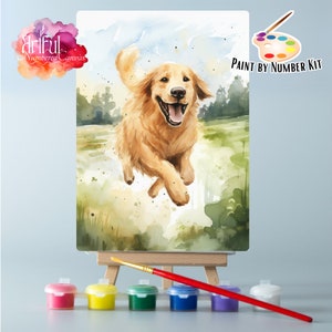 Hund Malen Nach Zahlen Kit, Hund Malerei Kunst Kit, Einfache Diy Tierfarben Bastelset, Farbe Nach Zahlen Malerei, Paint Party