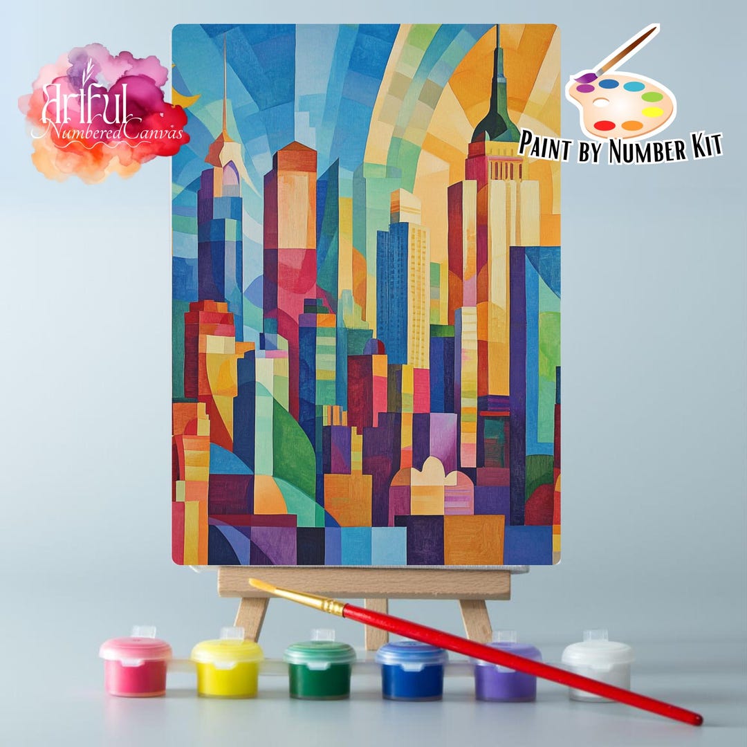 Skyline of New York A3 Painting Kit, Cities Diy Paint by Numbers Kit ...