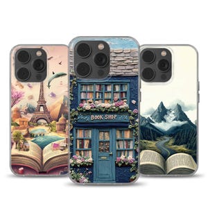 Book Shop Phone Case Library Bookshelf cover for iPhone 16, 14, 13, 12, 11, SE, Samsung S25, A15, S21, S23 Ultra, Google pixel 8, 9 Pro