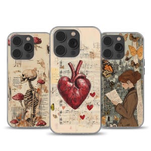 Book Lover Phone Case Heart Notes cover for iPhone 16e, 14, 13, 12, 11, SE, Samsung S25 Edge, A15, S21, S23, Pixel 9A, 8 Pro