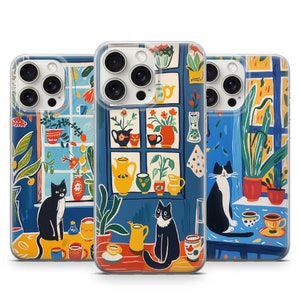 Jolie coque de portable chat, chaton, aquarelle vintage pour iPhone 16, 15 Pro, 14, 13, 12 | Samsung S25, S24, S23, A54 | Pixel 9, 8, 7 de Google