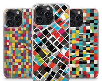 Colorful Checkerboard Phone Case Mosaic Tile Cover for iPhone 15 Pro, 14, 13, 12, 8 | Samsung Galaxy S23, S24, A54 | Google Pixel 8A, 7A, 6A