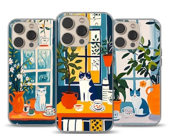 Henri Matisse Katze Handyhülle Niedliche Katzenabdeckung für iPhone 16e, 17 Pro Max, 17 Air, Samsung S25 Edge, A16, Pixel 10, 9A