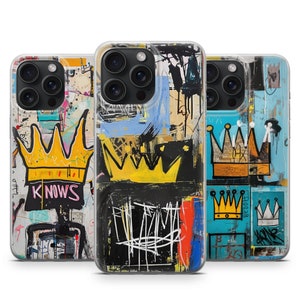 Custodia per telefono Graffiti Crown Art Cover per graffiti astratti per iPhone 16, 15 Pro, 14, 13, 12, 8 / Samsung S23, S24, A54 A35 / Google Pixel 9 8, 7