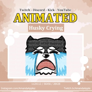 Dog Crying Animation | Husky Emotes | Husky | Wolf - Cute Kawaii Pet - YouTube, Discord, Twitch Emote Emoji | GIF Animated | Animals