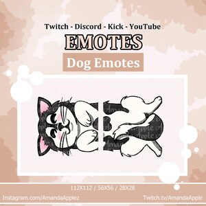 Dog Emotes | Husky Emotes | Husky - Dog - Black - Grey - Gray | Wolf - Cute Kawaii Pet - Duo Emote - YouTube, Discord, Twitch Emote Emoji