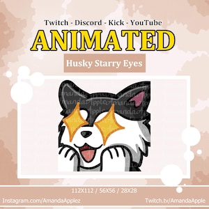 Dog Starry Eyes Animation | Husky Emotes | Sparkly | Wolf - Cute Kawaii Pet - YouTube, Discord, Twitch Emote Emoji | GIF Animated | Animals