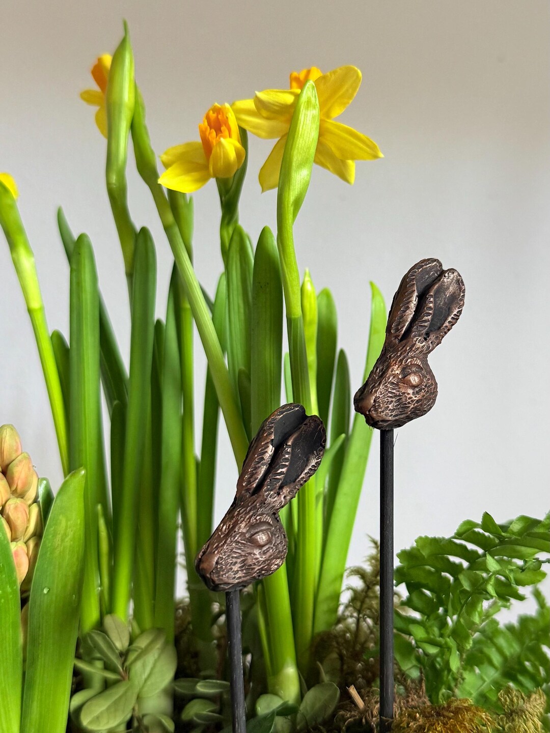 Rabbit Planter Decor, Floral Arrangement, Set of 2 Small Decors - Etsy