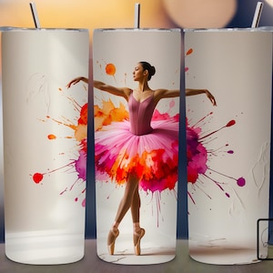 Ballet Tumbler Wrap, Ballet Girl Tumbler, Ballerina Tumbler, 20oz Skinny Tumbler Sublimation Design PNG, Dance Tumbler, Digital Download PNG