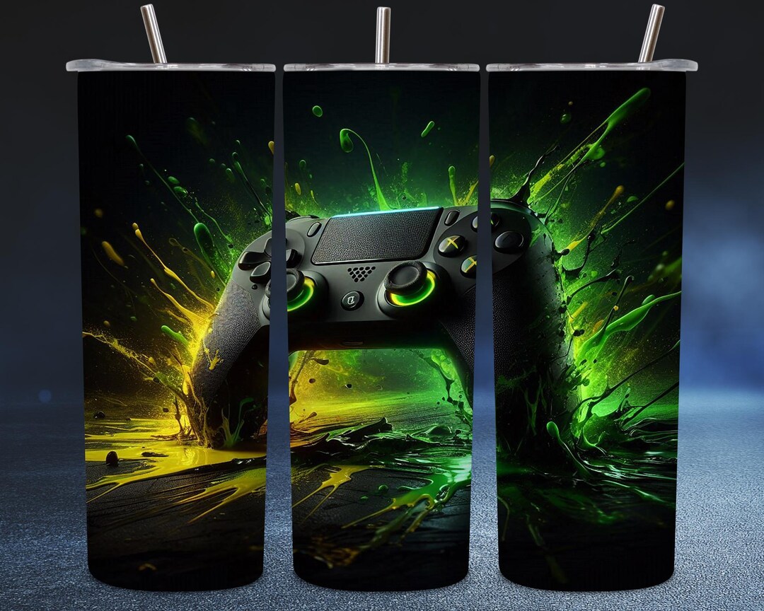 Game Controller Tumbler Wrap, 20 Oz Skinny Tumbler Sublimation Design ...