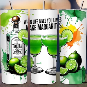 When Life Gives You Limes Tumbler Wrap, 20 oz Skinny Tumbler Sublimation Design PNG,  Cinco De Mayo Tumbler Wrap, Digital Download PNG