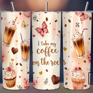 coquette Coffee Lover Tumbler Wrap, 20 oz Skinny Tumbler Sublimation Design PNG, Instant Digital Download, Cute Graphics Wrap Design PNG