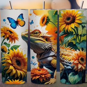 Bearded Dragon Tumbler Wrap, 20oz Skinny Tumbler Sublimation Design PNG, Reptile Lover Tumbler, Dragon Tumbler Wrap, Digital Download PNG
