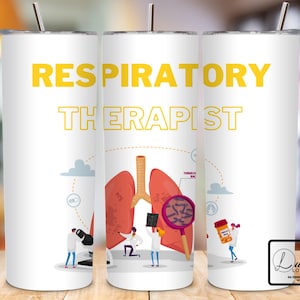 3D Respiratory Therapist Tumbler Wrap, 20 oz Skinny Tumbler Sublimation Design PNG, Instant Digital Download PNG