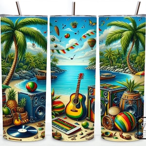 Jamaica Tumbler Wrap, Jamaican Flag, 20 oz Skinny Tumbler Sublimation Design PNG, Jamaica Pride Wrap, Tropical Theme, Digital Download PNG