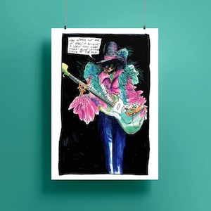 Jimi Hendrix - Illustrierter Druck
