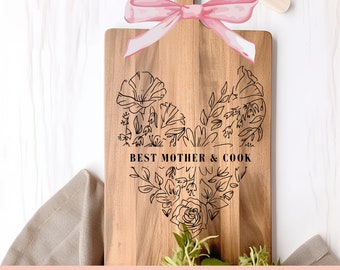 Muttertag Schneidebrett SVG, Laser Cut, Schneidebrett Lasergravur, Charcuterie Brett SVG, Glowforge bereit, digitaler Download, Mom