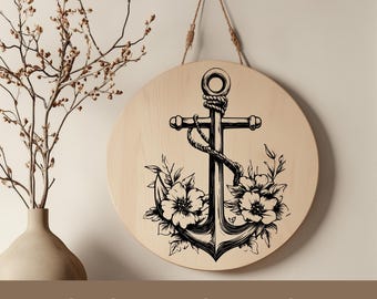 Archivo de grabado láser de ancla, tabla de charcutería SVG, tabla de cortar SVG, quemado con láser, tabla de quesos, archivo xTool LightBurn GlowForge, PNG, Eps