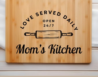 Muttertag Schneidebrett SVG, Laser Cut, Schneidebrett Gravur, Charcuterie Brett SVG, Glowforge bereit, digitaler Download, Mama Geschenk