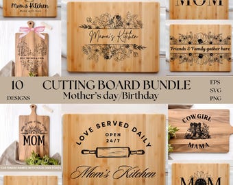 Muttertags-Schneidbrett SVG, Laser-Schnitt, Schneidebrett-Svg-Datei, Charcuterie-Brett-Svg, Glowforge bereit, Lasergravur Bundle, Mama Geschenk