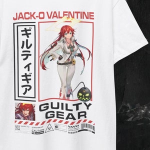 GUILTY GEAR Jack-O&#39; Valentine Anime T Shirt Unisex FGC Shirt Gaming Streetwear Graphic T-Shirt Gifts for Gamers Japanese Anime Shirt