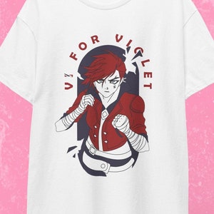 League of Legends Vi Arcane LOL Cute T Shirts Gaming Streetwear Graphic T-Shirt Gifts for Gamer Girls Stylish Japanese Shirt