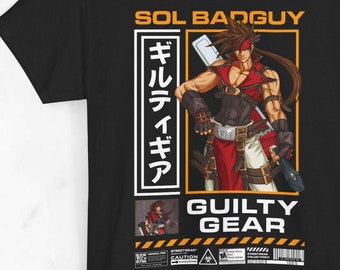 GUILTY GEAR Sol Badguy Anime T Shirt Softstyle Unisex FGC Shirt Gaming Streetwear Graphic T-Shirt Gifts for Gamers Japanese Anime Shirt