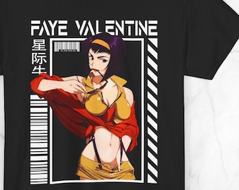 COWBOY BEBOP Faye Valentine Shirt Retro Anime Tshirts Vintage Streetwear Anime Waifu Shirt Limited Edition Gifts for Nerds Tee