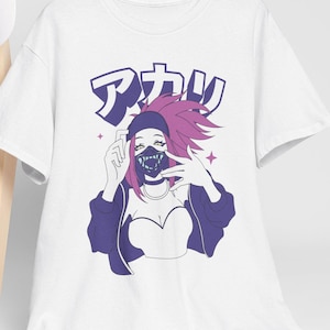 League of Legends K/DA Akali LOL Cute T Shirts Gaming Streetwear Graphic T-Shirt Gifts for Gamer Girls Stylish Japanese Shirt