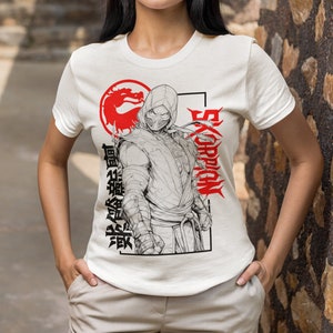 Skorpion Mortal Kombat Shirt Gaming Streetwear Gifts for Gamers Stylish Black Tshirt Mortal Kombat Sub Zero Anime Fighting Gaming Tees