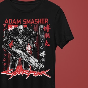 CYBERPUNK 2077 Adam Smasher Camicia Gaming Streetwear Regali per i giocatori Camicia Cyberpunk Edgerunners Camicie Anime
