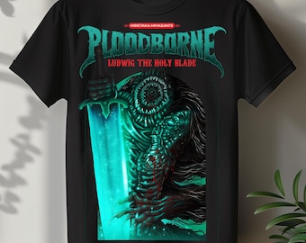 Bloodborne Ludwig the Holy Blade Graphic T Shirt Gaming Streetwear Gifts for Gamers Stylish Vintage Books Shirt Elden Ring Dark Souls Shirts
