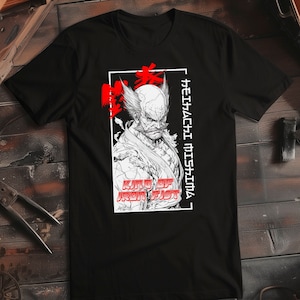 TEKKEN Heihachi Mishima Anime T Shirt | Men's Tekken Game Tee | Gaming Streetwear Graphic T-Shirt | Gifts for Gamers Stylish Japanese Shirt