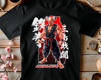 TEKKEN Heihachi Mishima Anime T Shirt | Men's Tekken Game Tee | Gaming Streetwear Graphic T-Shirt | Gifts for Gamers Stylish Japanese Shirt