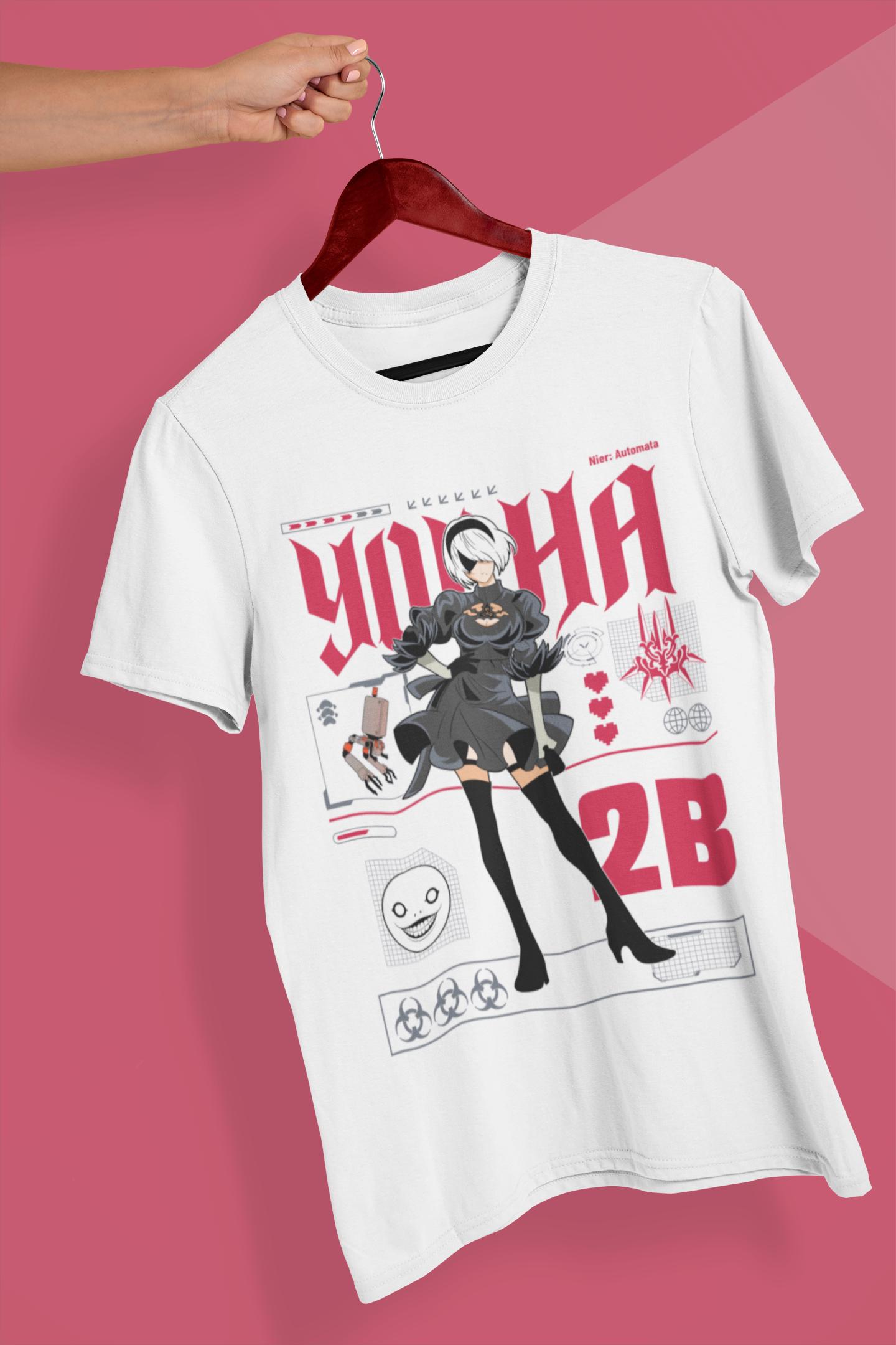 NIER AUTOMATA 2B Anime Unisex Tee Gamer Gift Video Game Shirt