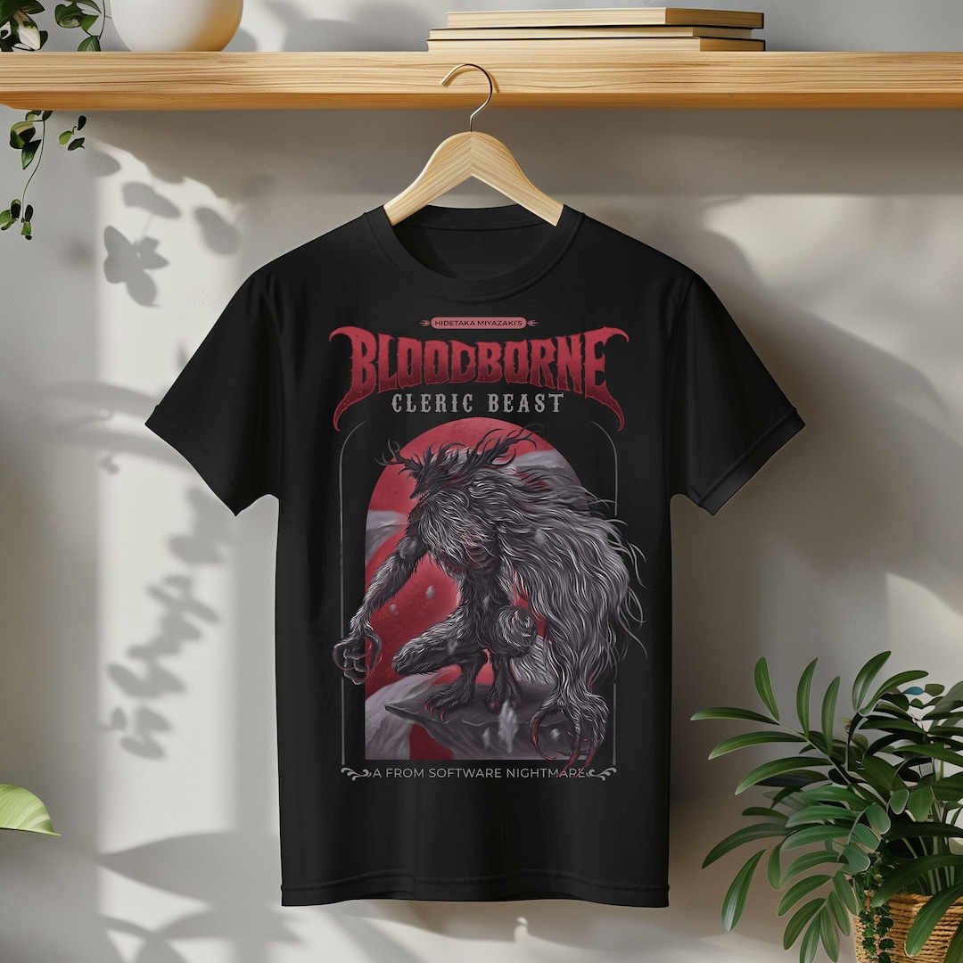 Bloodborne Cleric Beast Graphic T Shirt Heavy Cotton Unisex Tee