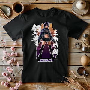 TEKKEN Reina Anime T Shirt | Unisex Softstyle Tekken Game Tee | Gaming Streetwear Graphic T-Shirt | Gifts for Gamers Stylish Japanese Shirt