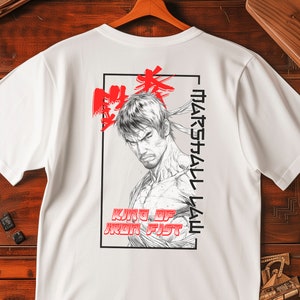 TEKKEN Marshall Law Anime T Shirt | Men&#39;s Tekken Game Tee | Gaming Streetwear Graphic T-Shirt | Gifts for Gamers Stylish Japanese Shirt