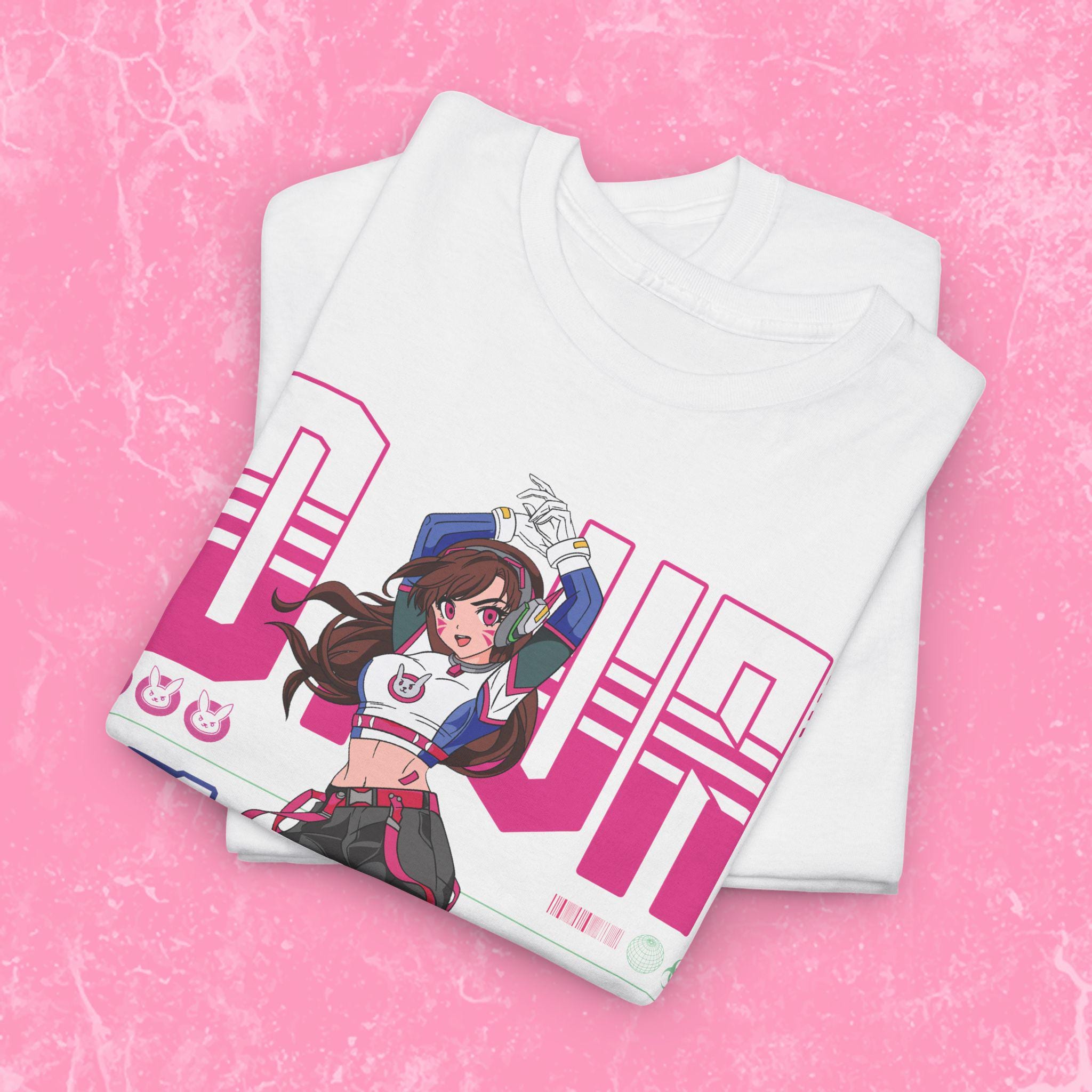 オーバーウォッチ D.VA Tシャツ キュートなアニメスタイル 90年代