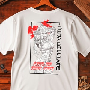 T-shirt anime TEKKEN Nina Williams / T-shirt da gioco Tekken King da uomo / T-shirt grafica da gioco streetwear Regali per i giocatori Camicia giapponese elegante