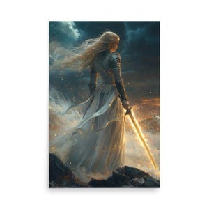 Rise of a Queen Fantasy Premium Poster – Empowering Female Warrior Art | Strong Female Lead Decor | ACOTAR-Inspired Wall Art